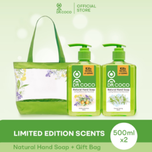 Dr. Coco Natural Antibacterial Hand Wash Soap  Hand Soap + Gift Bag 500ml x 2